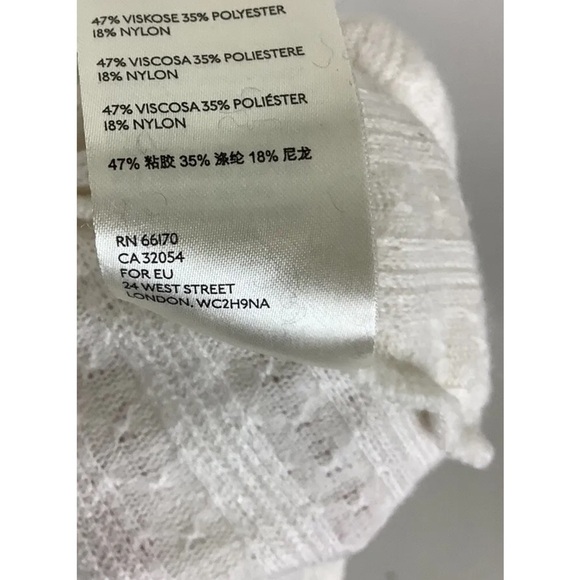 Anthropologie Sz S Rafaela Hacci Wrap Sweater White Viscose Polyester Pullon - Picture 7 of 8